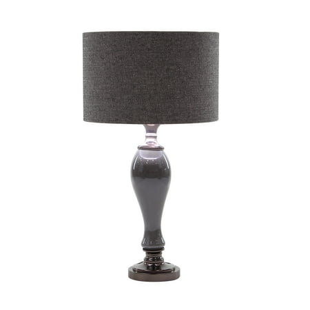 Decmode Modern 25 X 14 Inch Matte Gunmetal Gray Metal Table Lamps Decmode Modern 25 X 14 Inch Matte Gunmetal Gray Metal Table Lamps With Linen Shades Set Of 2