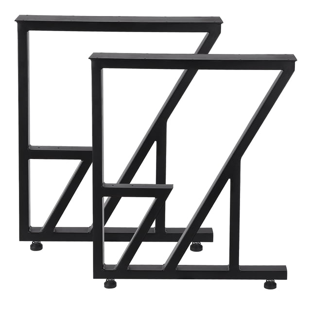 QinaQin Patas metálicas industriales para muebles, juego de 2 soportes de acero para mesa de comedor, escritorio, banco o proyectos DIY de sala y oficina