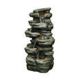 thumbnail image 4 of Canddidliike 30.7" Rock Water Fountain with Led Lights, 6-Tier Poly-Resin Outdoor Water Fountain, 4 of 8