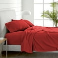 thumbnail image 5 of Bare Home Fleece Sheet Set, Warm Plush Polar Fleece, Pill Resistant, Twin XL, Red, 5 of 6