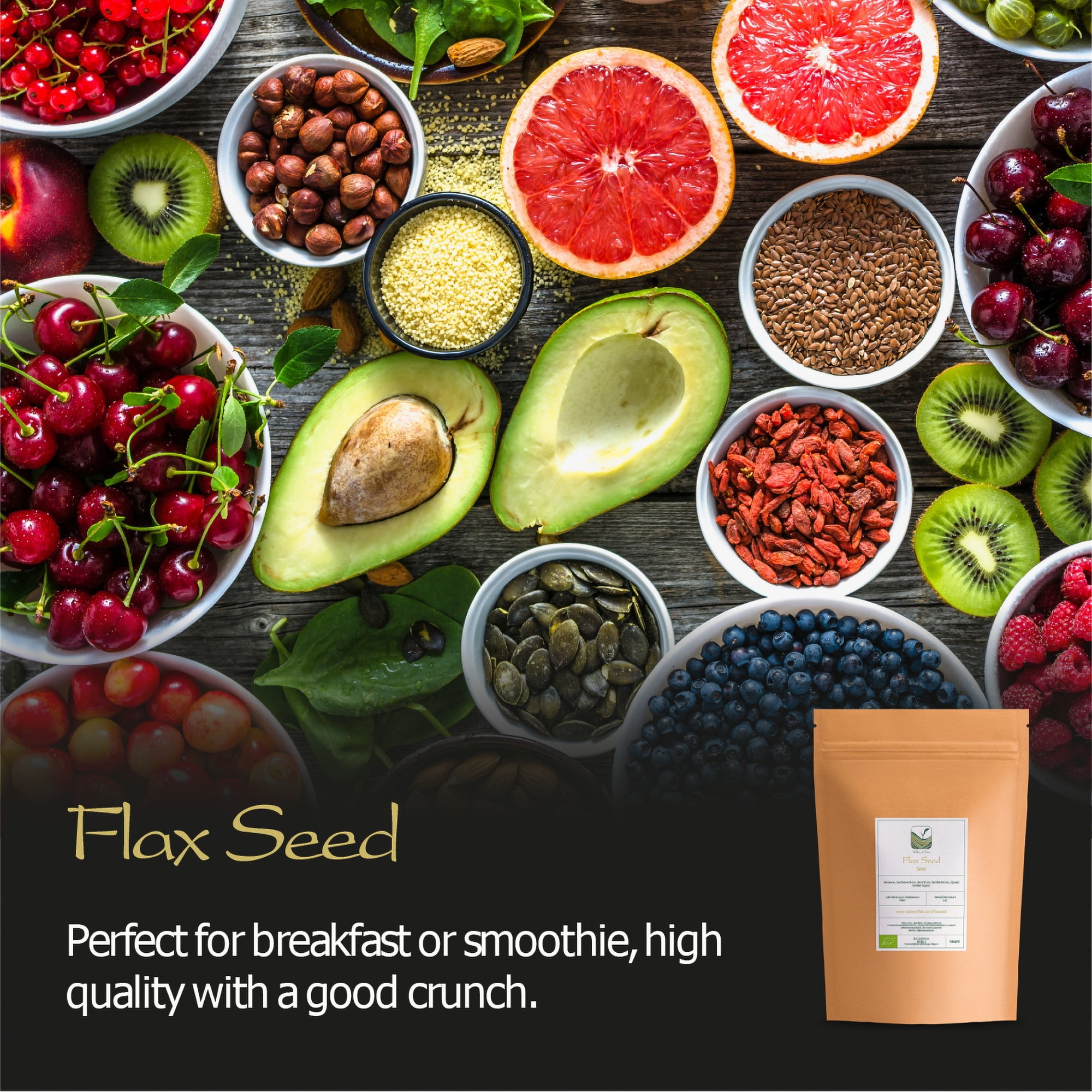 Whole Flax Seeds Organic Flaxseed - Culinairy Grade Flax Seed - Linseed -  Linseeds 200g 