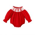 thumbnail image 3 of Baby Girl Valentine's Day Outfits Cute Heart Lantern Sleeve Bubble Romper Cute Romper Outfit Fall Winter Clothes for Kids Size 2-3, 3 of 6