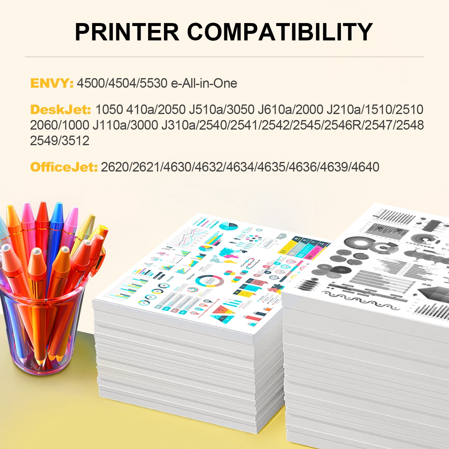 61xl Ink Cartridges for Envy 4501 Ink Cartridges for Printers 61 Combo Ink Compatible for Envy 4500 5530 2541 4502 Deskjet 1000 2540 2541 Officejet 4635 4630
