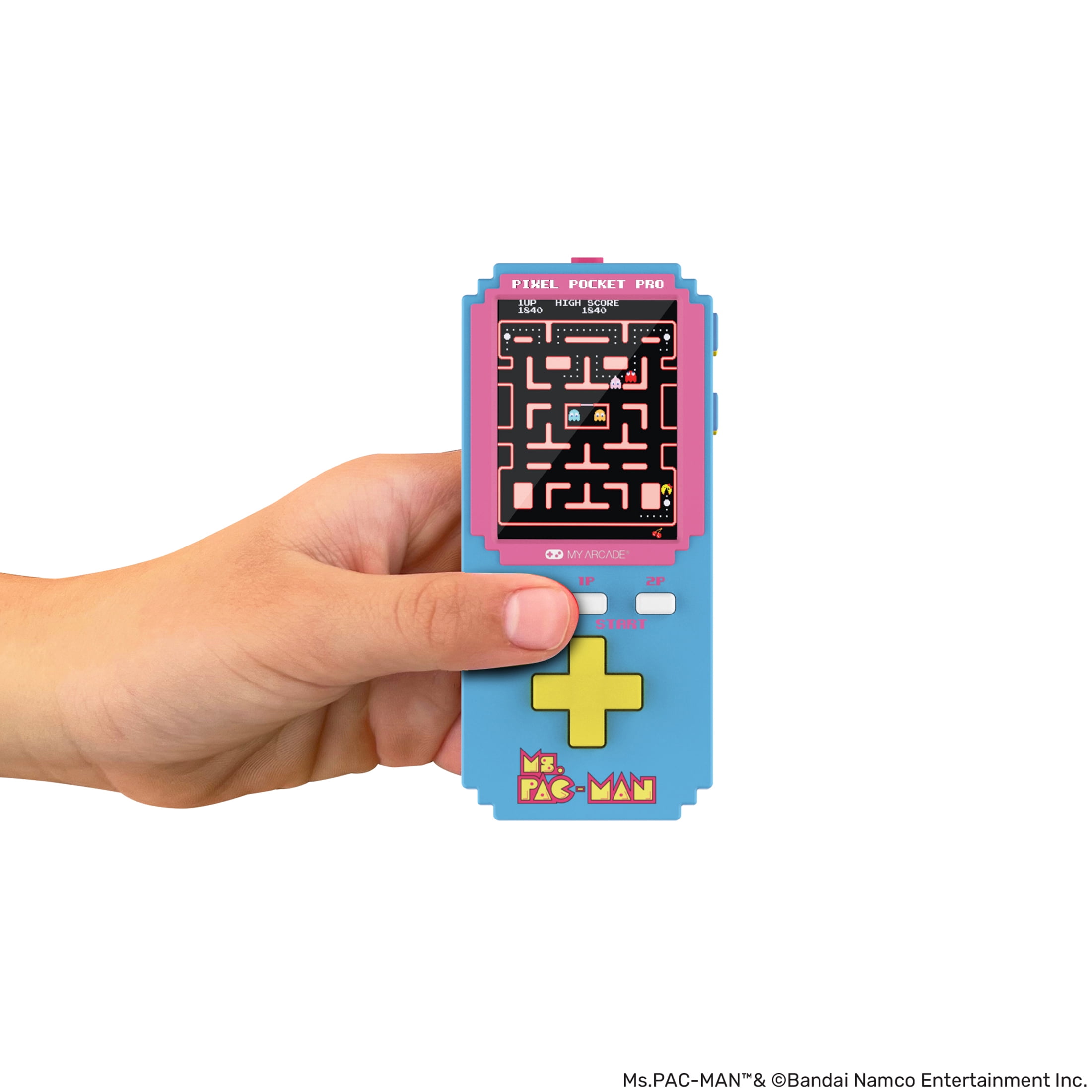 My Arcade Ms. Pac-Man Pixel Pocket Pro: Officially Licensed Ms. Pac-Man Video Game, Portable Keychain Arcade