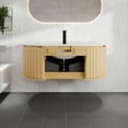 thumbnail image 7 of Eviva Haven 39"W x 22"D Oak Wall-mounted Bathroom Vanity with White Solid Surface Integrated Sink Top, 7 of 7