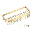 thumbnail image 1 of Cesta de ducha de cobre macizo de 30 cm, soporte para jabón de baño, champú, estante de pared para baño, 1 of 13