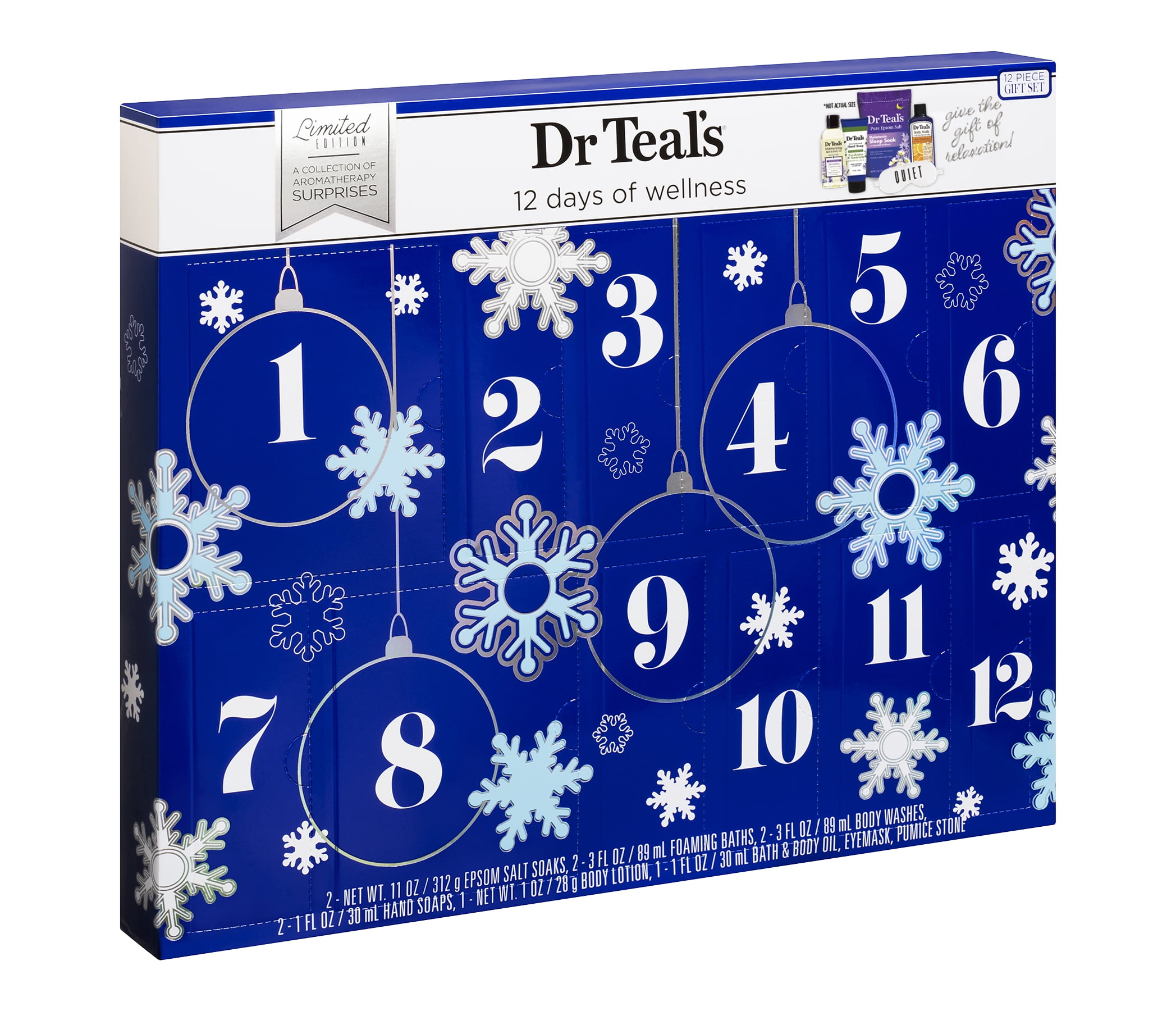 Dr Teal's Bath and Body Advent Calendar 12 Piece Gift Set - Walmart.com