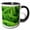 Black/White, variant on 3drose, Foxtail Fern, Asparagus Densiflorus Myers - Na01 Aje0125 - Adam Jones, 15oz Two-tone Green Mug
