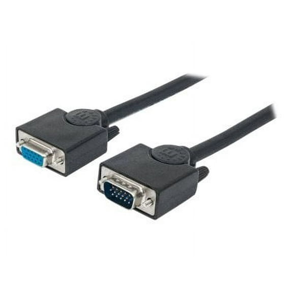 Manhattan SVGA Extension Cable - HD15 Male / HD15 Female, 50 ft., Black