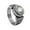 White, variant on Unisex Stainless Steel Silver Vintage Classic Round Gemstone Signet Biker Ring Simple Punk Promise Wedding Band Red Stone Size 9