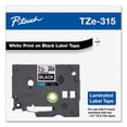 thumbnail image 2 of Tze Standard Adhesive Laminated Labeling Tape, 0.23" X 26.2 Ft, White On Black | Bundle of 5 Each, 2 of 5