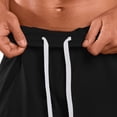 thumbnail image 7 of Titcea Mens Shorts Elastic Waist Zipper Pockets Gym Shorts Lightweight Fast Dry Running Workout Shorts Black, 7 of 7