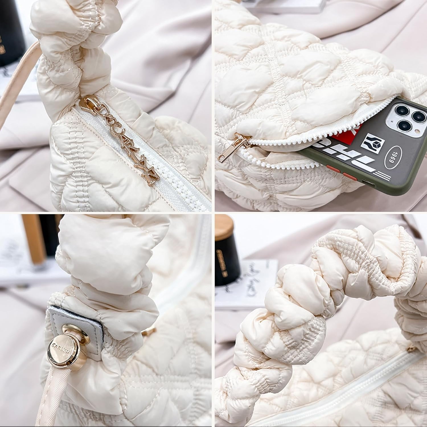 Quilted Shoulder Bag Puffer Handbag Crossbody Purse Padded Cloud Hobo Bag with Adjustable Strap