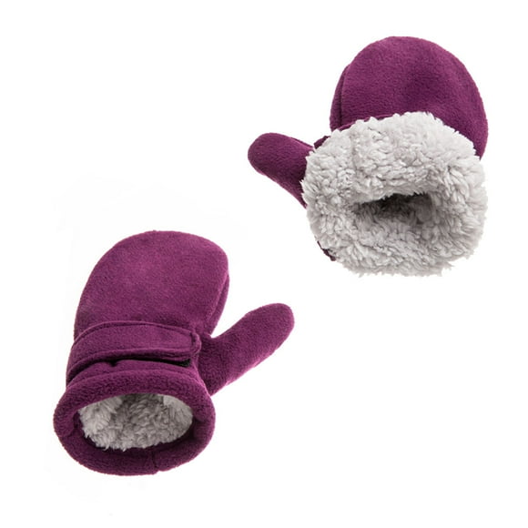 Yuarrent 1 par de manoplas para niños, funda para los dedos de invierno, cubiertas para los dedos forradas, cómoda manopla para niños, manopla para Suministros térmicos Púrpura Yuarrent HA060203-01B