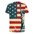 thumbnail image 4 of cllios Mens Patriotic Shirts 4th of July Distressed American Flag T Shirts Independence Day Red White and Blue Graphic Tee Short Sleeve Round Neck Muscle Tshirt Tops, 4 of 5