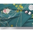 thumbnail image 2 of Soimoi Velvet Fabric Leaves & Ranunculus Floral Fabric Prints By Yard 58 Inch Wide, 2 of 3