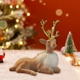 thumbnail image 4 of OEFNTAC Decorations Christmas Reindeer Ornaments Simulated Desktop Animal Figurine Holiday Decoration Table Centerpiece Kid Gift Antlers Scarf 11.42x7.68x2.76in, 4 of 6