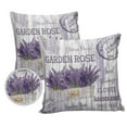 thumbnail image 2 of Outdoor Throw Pillow Cover Garden Purple Lavender Flowers Waterproof Cushion Covers 2 Pack Vintage Postcard Wood Grain Pillow Cases Home Decoration for Patio Garden Couch Sofa, 2 of 7