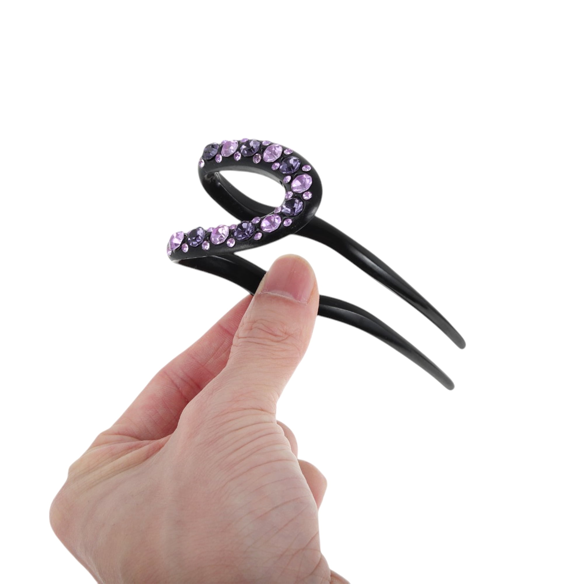 Unique Bargains Comfortable No Slip Fashion U-shaped Hair Pins for Home 1 Pc Purple