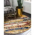 thumbnail image 3 of Unique Loom District Collection Area Rug - Chesapeake (5' Round Multi/Beige), 3 of 6