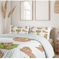thumbnail image 6 of Ambesonne Sloth Duvet Cover Sets, Different Posed Animals, 2-Queen, Pale Brown Green, 6 of 7