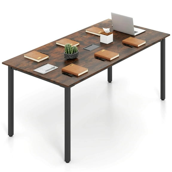 Auranook 71" L x 35.5" W Large Office Table w/Cable Grommet, Sturdy Metal Legs, Extra Long Computer Desk for Boardroom