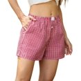 thumbnail image 2 of SHIBA-Womens Boxeur Shorts Vichy Été Décontracté Bas de Pyjama Y2k Shorts de Plage, 2 of 4