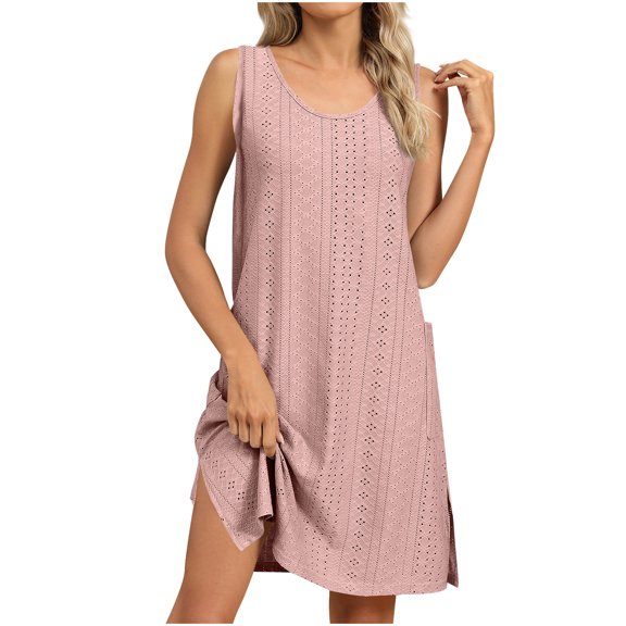 Ytndtr Summer Dresses for Women Sleeveless Beach Vacation Coverup with Pockets