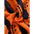 thumbnail image 6 of LIIPEE Boys Girls Outfit Halloween Cartoon Pumpkin Printed Long Sleeve Round Neck Bodysuit Striped Pants Set Baby Breathable Family Gatherings Outfits,Black,6-9 Months, 6 of 9