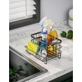 thumbnail image 4 of LEFEE Sink Caddy, Sponge Holder for Sponge, Dish Brush, Soap Dispenser with Drain Tray for Kitchen Sink Countertop- SUS304 Stainless Steel, Rustproof, Quick Dry - Black, 4 of 7