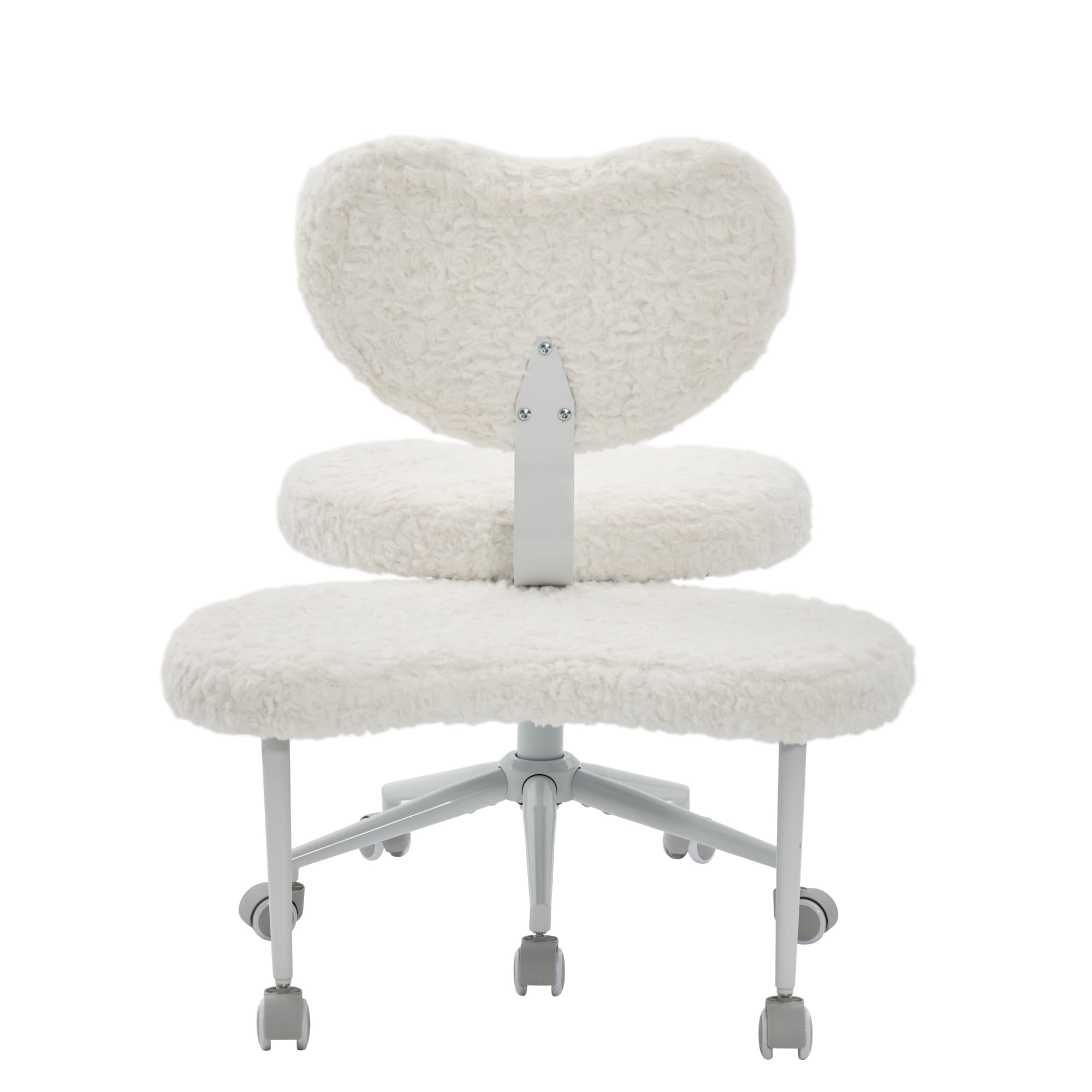 Artificial Rabbit Hair Meditation Chair Plus, Cross Legged Chair with Wheels, ADHD Chair, Criss Cross Desk Chair with Lumbar Support and Adjustable Stool, for Fidgety Sitters, Beige