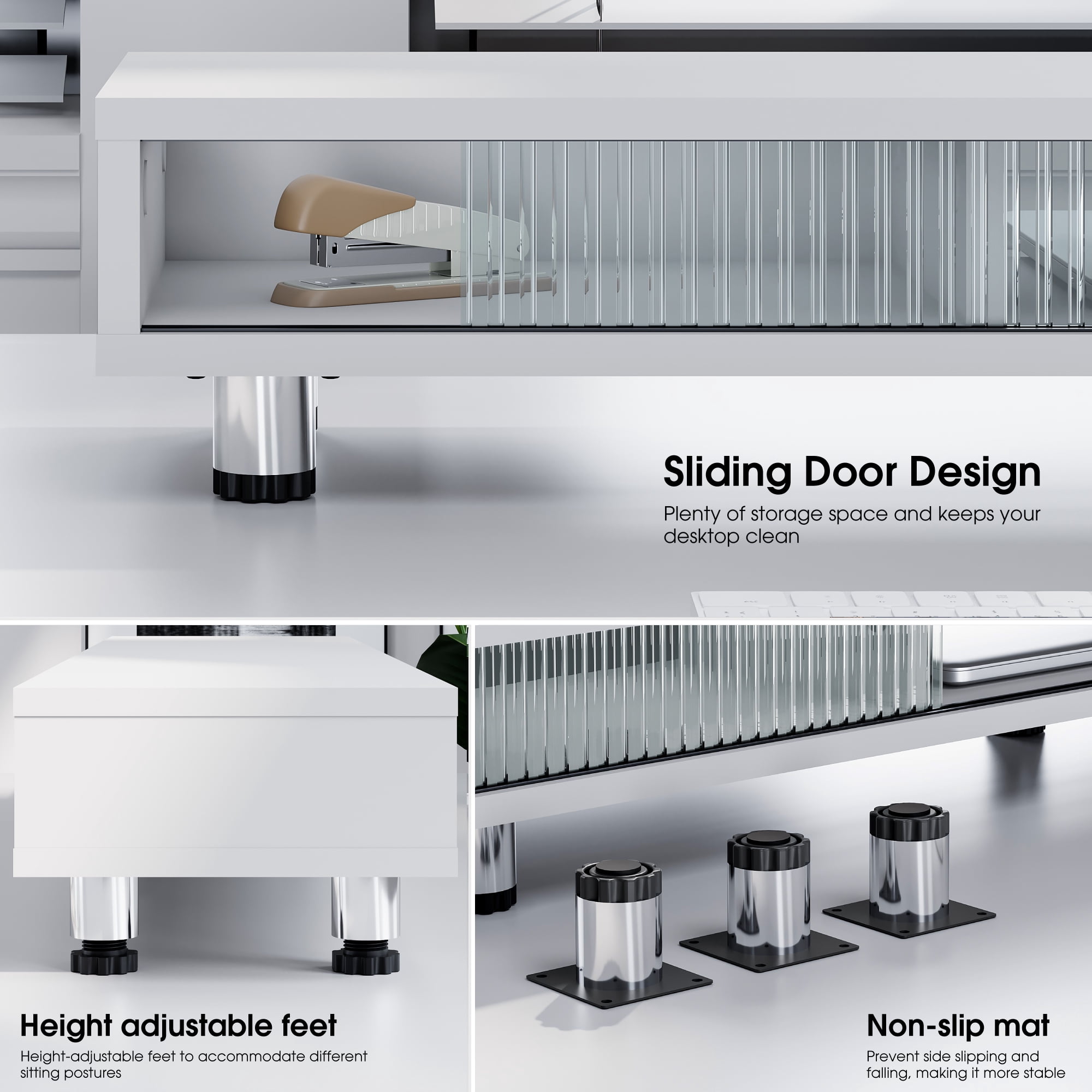 Fenge Dual Monitor Stand, 42.5inch Long Monitor Stands Riser for 2 Monitors