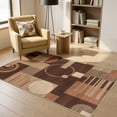 thumbnail image 5 of MICGEEK 3x5 Washable Area Rugs for Living Room, Modern Geometric Printed Rug, Vacuum-Friendly, Non Slip Indoor Rug for Bedroom Dining Room Home Decor Carpet, Brown/Beige, 5 of 10