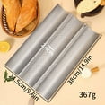 thumbnail image 4 of Nonstick Perforated Baguette Pan for French Bread Baking 3 Wave Loaves Loaf Bake Mold Oven Toaster Pan, 4 of 5