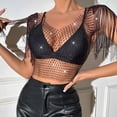 thumbnail image 4 of Mesh Sequin Tops for Women Sparkly Long Sleeve Sheer Crop Top See Through Shirt Glitter Going Out Tops Mesh Layer Slim Fit Shirts Club Party Outfits Stylish Trendy Wear for Cocktail, 4 of 9