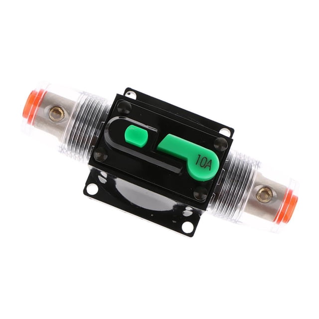 1 disyuntor de reinicio manual en línea para estéreo de coche, fusible de 12 V, 24 V, 32 V y 10 A.