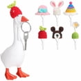 thumbnail image 1 of ZheElen 6Pcs Bright Mini Knit Cap Hat Set Hand Porchgo Adjustable Hats Geese Outfits Ideal for Desktop Geese(Excluding Set 1, 1 of 6