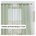thumbnail image 3 of saney 2 Piece Semi-Sheer Voile Window Curtain Grommet Panels for Bedroom (54" W x 95" L, Sage Green), 3 of 8