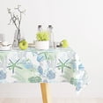 thumbnail image 3 of Ocean Beach Rectangle Tablecloth Teal Coastal Nautical Table Cover Sea Shell Coral Decorative Waterproof Table Cloth for Kitchen,Dining Room,Restaurant,Outdoor Holiday,60x84 Inches, 3 of 5