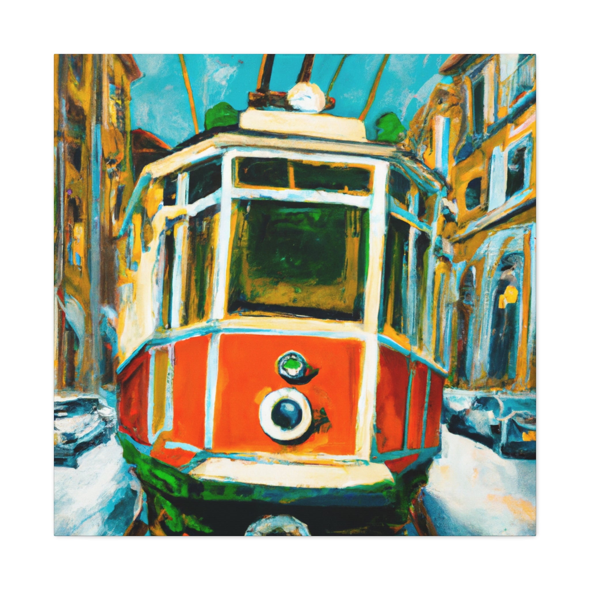 "Tram Through Neoclassicism" - Canvas