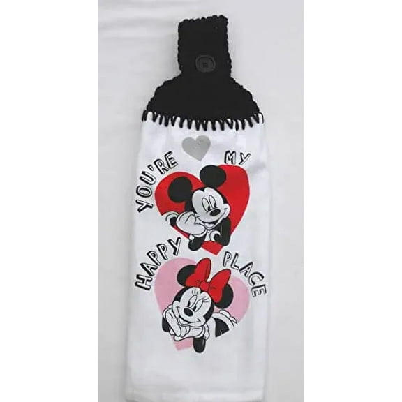 YOU'RE MY HAPPY PLACE - DOUBLE THICK/FULL CROCHET TOP HANGING KITCHEN TOWEL