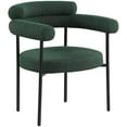 thumbnail image 3 of Maklaine Contemporary Fabric Dining Chair in Green (Set of 2), 3 of 7