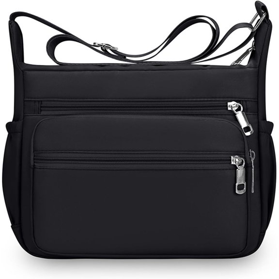 Sunyuer Waterproof Oxford Crossbody Bag for Women, Multi-Pocket Lightweight Adjustable Wide Strap Shoulder Messenger Bag Large Capacity Casual Handbag for Travel Shopping Daily Work