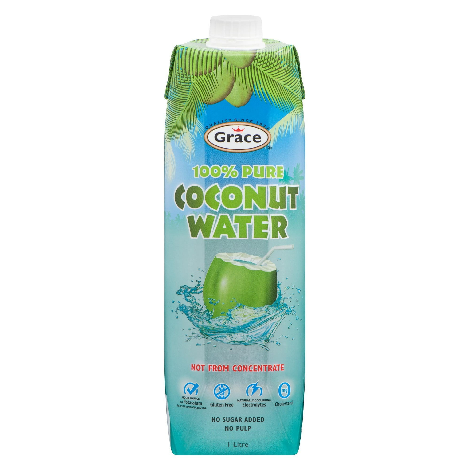 Eau de coco 100 % pure de Grace, 1L Bouteille