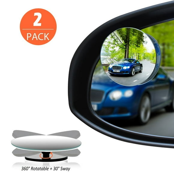 2Pcs 360 Degree Adjustable Blind Spot Mirror, 2" Round HD Glass Convex Car Blind Spot Mirror for Parking Rear View Mirror