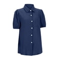 thumbnail image 4 of QASIEATN Womens Shirts Button Down Dress Shirts Casual Short Sleeve Textured Collared Summer Work Blouse Camping Clothes, 4 of 8