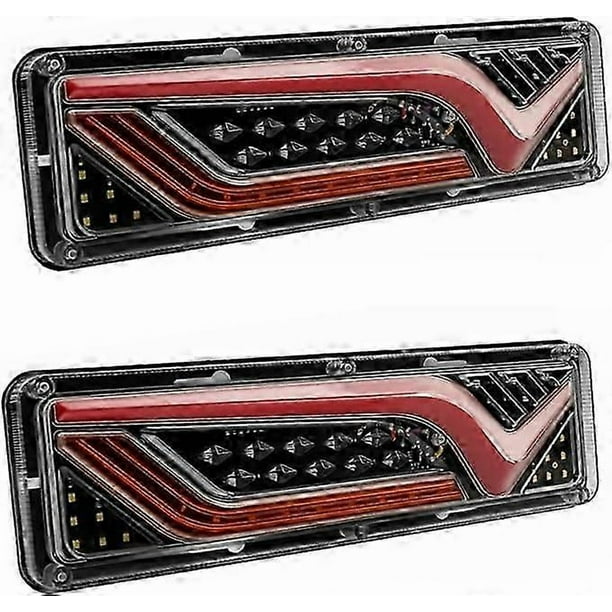 2pcs 12V-24V LED Truck Tail Light Tail Lights Turn Signal Brake Reverse Signal Lamp Trailer Truck Bus Motorhome Caravan RV Tractor