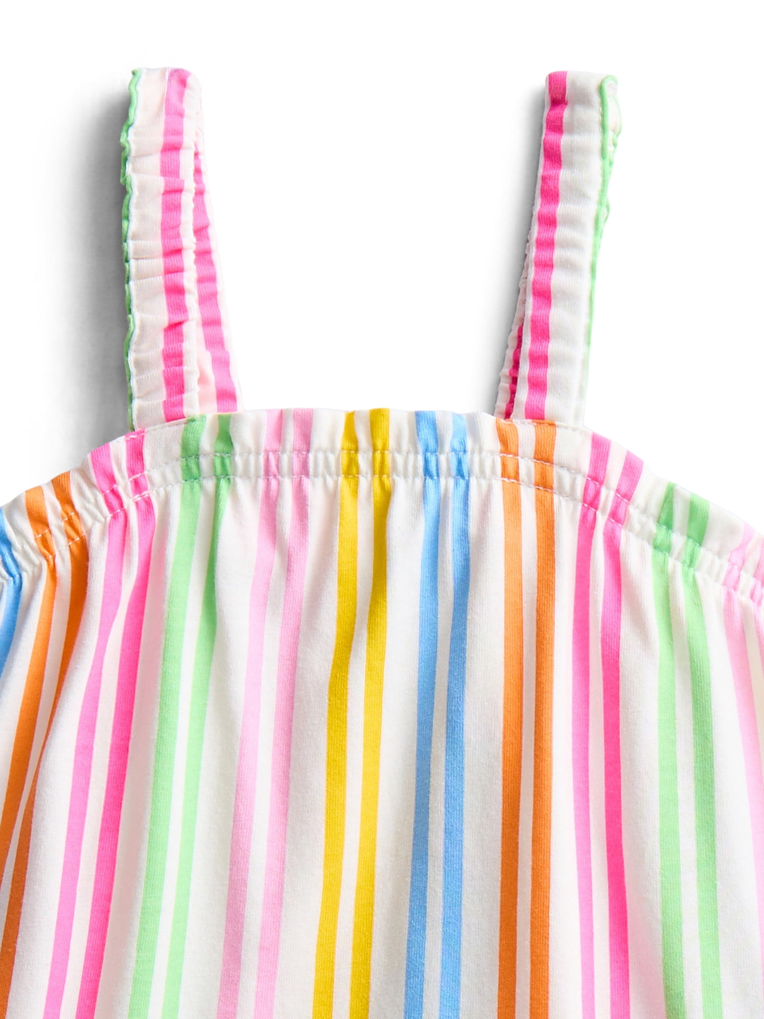 Wonder Nation Toddler Girls Ribbed Tank Top and Shorts 2-Piece Set, Sizes 12M–5T