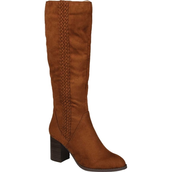 Women's Journee Collection Gentri Wide Calf Knee High Boot Cognac Microsuede 9 M