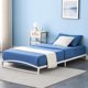 thumbnail image 1 of 6-pulgada tamaño individual size low marco de cama heavy-duty metal platform no box spring noise-free non-slip fácil montaje blanca, 1 of 7
